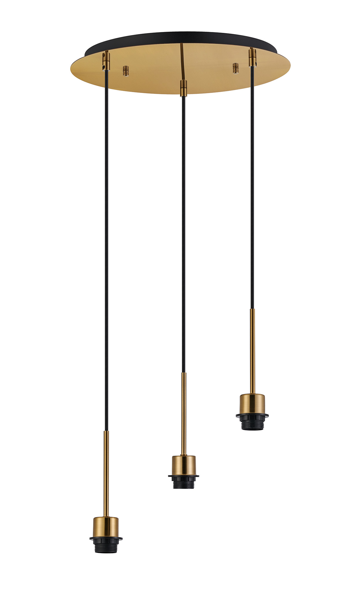 D0905AG  Carrie 40cm Antique Gold 3 Light Round E27 Universal Pendant (FRAME ONLY), Suitable For A Vast Selection Of Shades